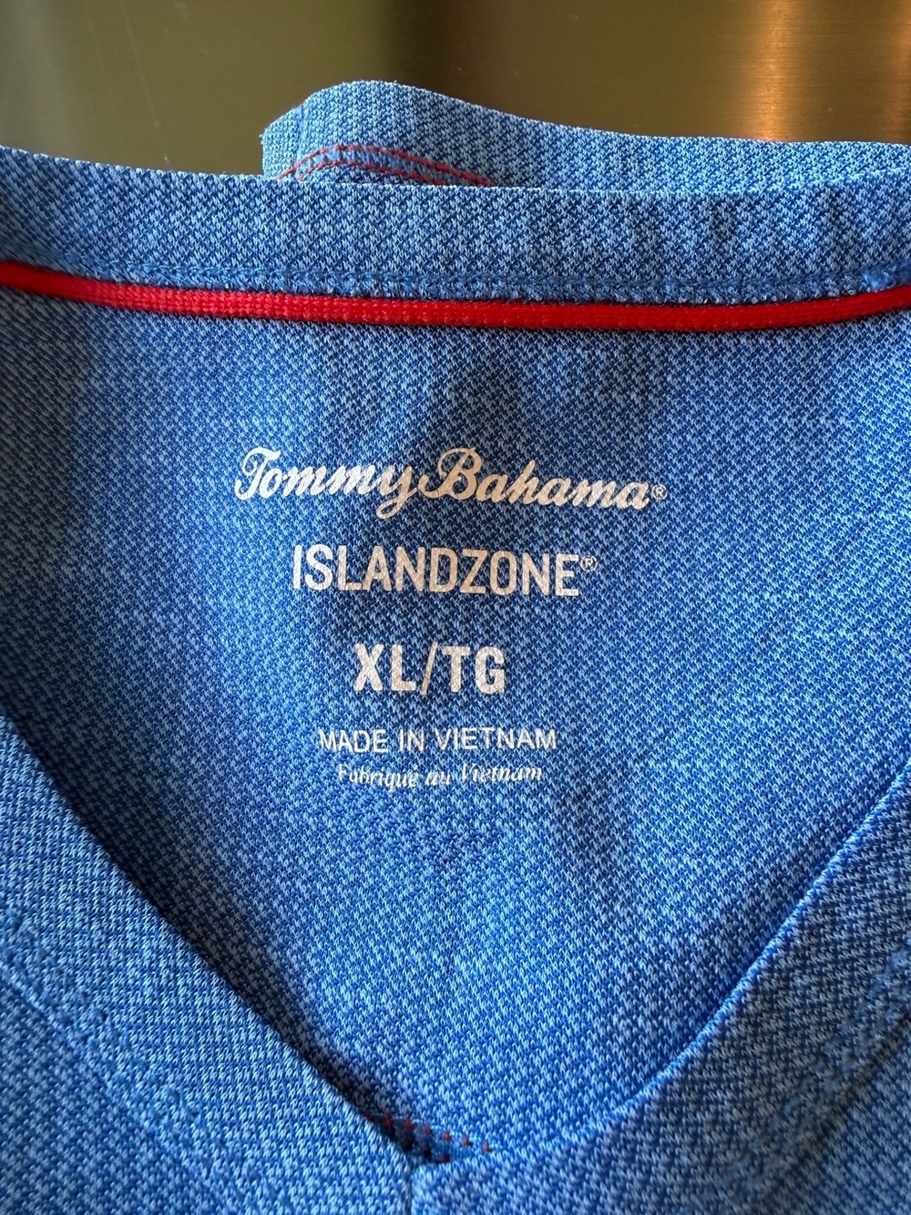 Tommy Bahama Blue Short Sleeve V-Neck Tee - Picture 2 of 5